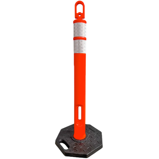 Trafficor DE1 - Loop-Top Delineator Post with Reflective Stripes